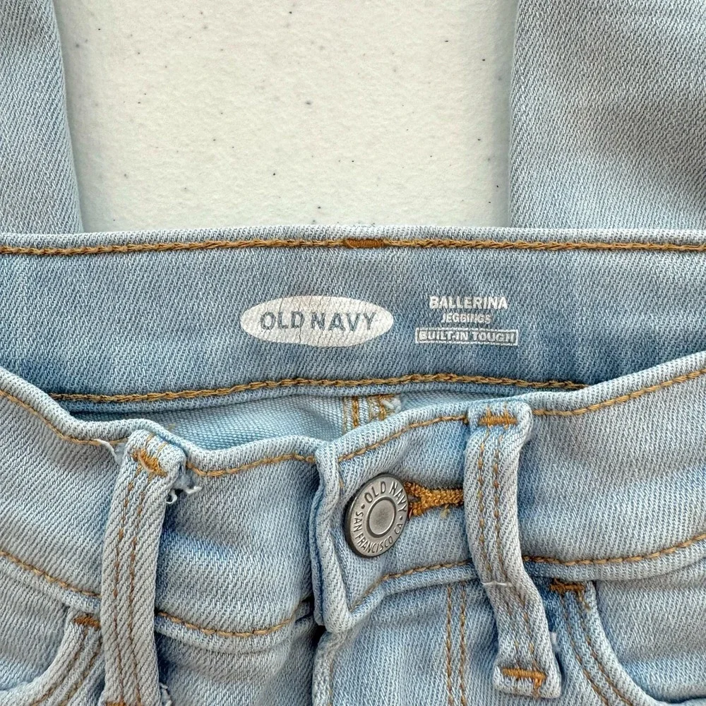 Old Navy Kids‎ Girls Ballerina Jeans Blue Distressed Skinny Jegging Size 10